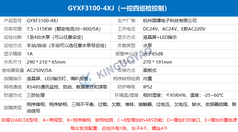 消防泵巡檢控制器GYXF3100-4XJ，一控四低速巡檢